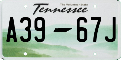 TN license plate A3967J