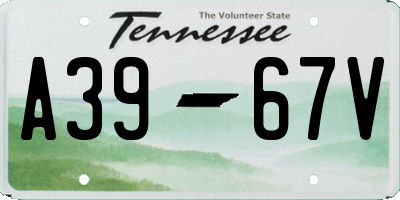 TN license plate A3967V