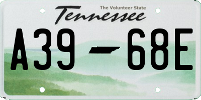 TN license plate A3968E