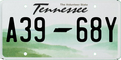 TN license plate A3968Y