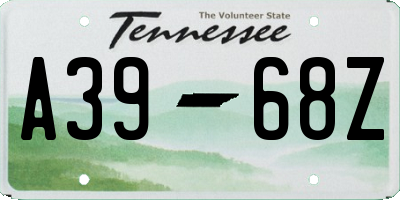 TN license plate A3968Z