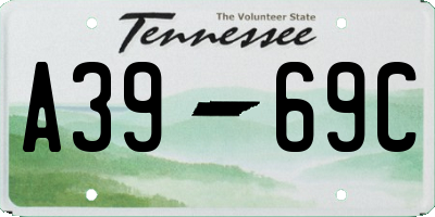TN license plate A3969C