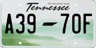 TN license plate A3970F