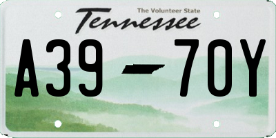 TN license plate A3970Y