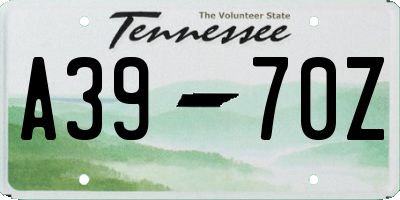 TN license plate A3970Z