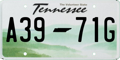 TN license plate A3971G