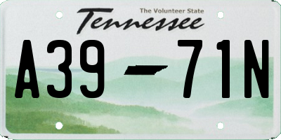 TN license plate A3971N