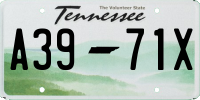 TN license plate A3971X