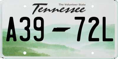 TN license plate A3972L