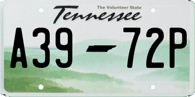 TN license plate A3972P