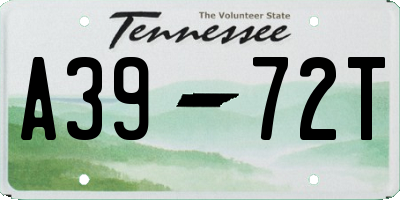 TN license plate A3972T