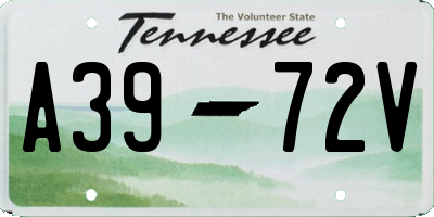 TN license plate A3972V