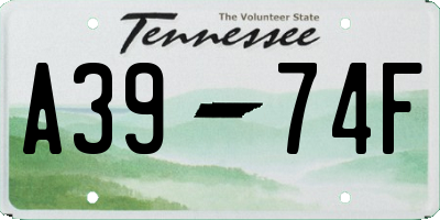 TN license plate A3974F