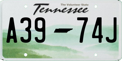 TN license plate A3974J