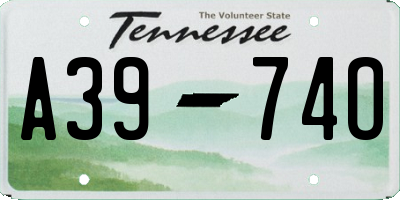 TN license plate A3974O