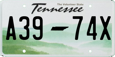 TN license plate A3974X