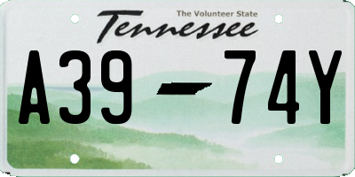 TN license plate A3974Y