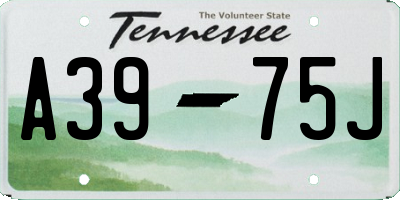 TN license plate A3975J