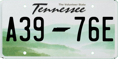 TN license plate A3976E