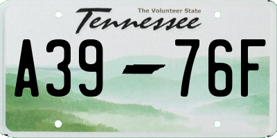 TN license plate A3976F