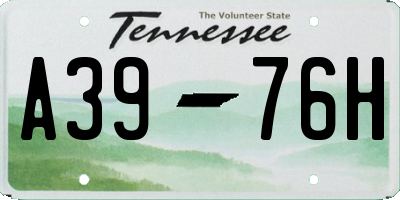 TN license plate A3976H
