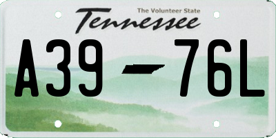 TN license plate A3976L