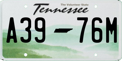 TN license plate A3976M