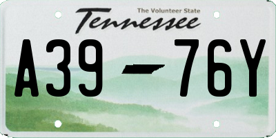 TN license plate A3976Y