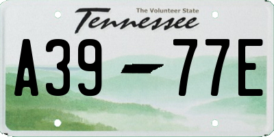 TN license plate A3977E