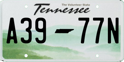 TN license plate A3977N