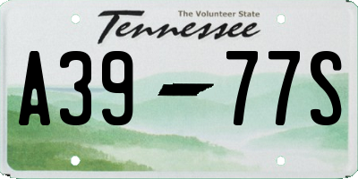 TN license plate A3977S