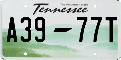 TN license plate A3977T