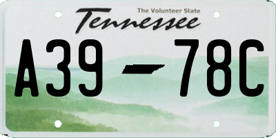 TN license plate A3978C