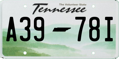 TN license plate A3978I
