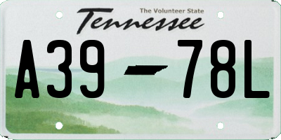 TN license plate A3978L