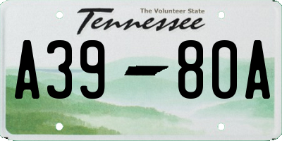 TN license plate A3980A