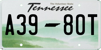 TN license plate A3980T