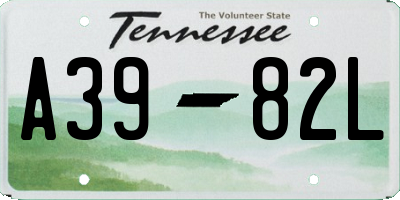 TN license plate A3982L