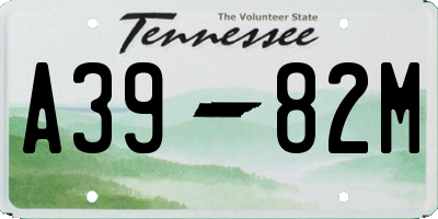 TN license plate A3982M