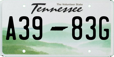 TN license plate A3983G