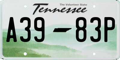 TN license plate A3983P