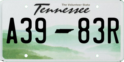 TN license plate A3983R