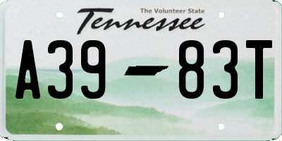 TN license plate A3983T