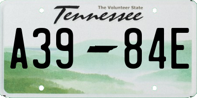 TN license plate A3984E