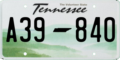 TN license plate A3984O