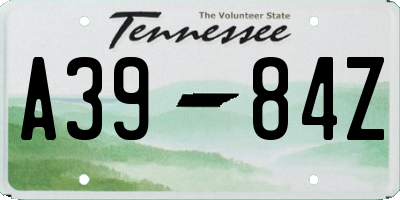 TN license plate A3984Z