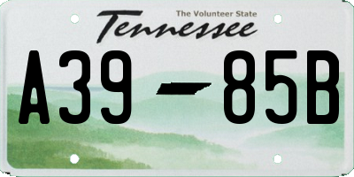 TN license plate A3985B