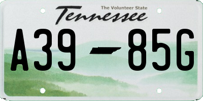 TN license plate A3985G