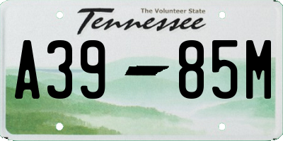 TN license plate A3985M