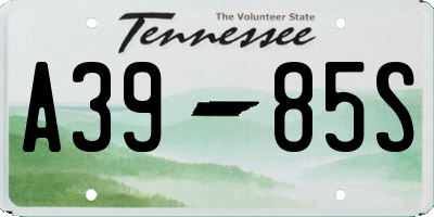 TN license plate A3985S